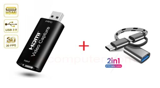 HDMI Video Capture Card kèm cáp chuyển đổi USB sang micro USB, USB Type C